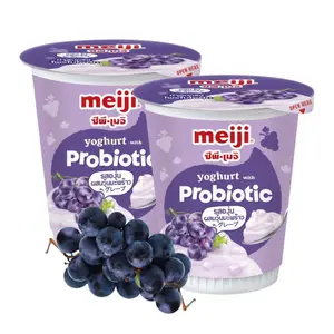 Sữa Chua Lợi Khuẩn Vị Nho Thạch Dừa, Yoghurt with Probiotic, Grape & Nata de Coco (135g) - MEIJI