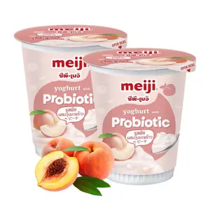 Sữa Chua Lợi Khuẩn Vị Đào Thạch Dừa, Yoghurt with Probiotic, Peach & Nata de Coco (135g) - MEIJI