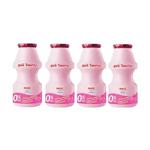 Sữa Chua Uống Hương Dâu Tây, Paigen, Strawberry Flavoured Drinking Yoghurt, 4 Chai (400ml) - MEIJI