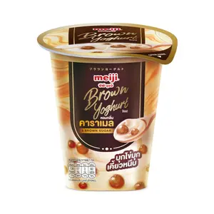 Sữa Chua Trân Châu Đường Nâu, Brown Sugar Yoghurt with Boba Bits (135g) - MEIJI