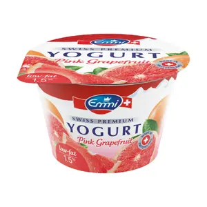 Sữa Chua Vị Bưởi Hồng Ít Béo, Swiss Premium Yogurt, Pink Grapefruit, 1.5% Fat (100g) - EMMI