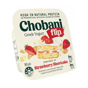 Sữa Chua Hy Lạp Dâu Vị Bánh Bông Lan, Flip, Strawberry Shortcake, Strawberry Low-Fat Greek Yogurt (140g) - CHOBANI