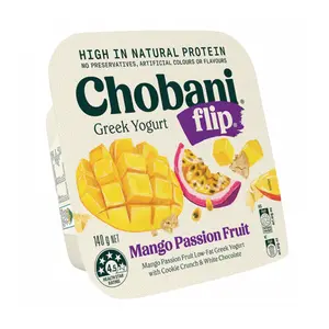 Sữa Chua Hy Lạp Vị Xoài Chanh Dây, Flip, Mango Passion Fruit, Mango Passion Fruit Low-Fat Greek Yogurt (140g) - CHOBANI