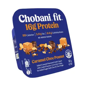 Sữa Chua Hy Lạp Vị Caramen, Socola & Đậu Phộng, Flip Fit, Caramel Choc Peanut, Salted Caramel Flavoured Greek Yogurt (142g) - CHOBANI