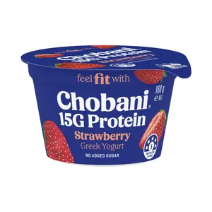 Sữa Chua Hy Lạp Dâu, Fit, Strawberry Greek Yogurt, 15g Protein & No Added Sugar (160g) - CHOBANI